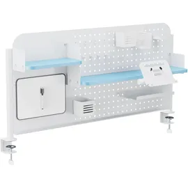 [en.casa] Schreibtisch-Organizer Sauda 114x68 cm Weiß/Blau