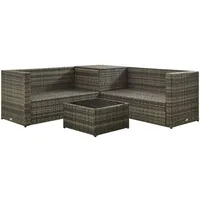 vidaXL Lounge-Set inkl. Auflagen grau 313130