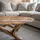 Tulup Tischplatte 80 x 80 cm Glas Holz beige