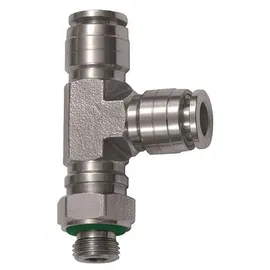 Riegler T-Steckverschr., L-Form, drehbar, G 3/8 a., Schlauch- Ø8, ES