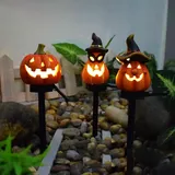 3 Stück Halloween Kürbislaterne, Halloween-Dekorationen Solar-Laterne Für Den Außenbereich Kürbis-Dekoration Solar-Gartenlicht Solar-Wegebeleu...