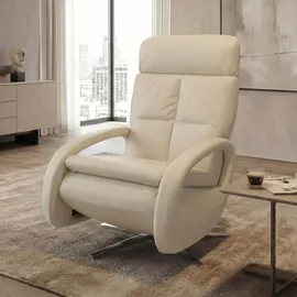 Mendler Relaxsessel HWC-L11 Leder 74 x 110 x 0 cm Creme-weiß elektrisch