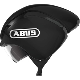 ABUS Gamechanger TT - Aerodynamischer Fahrradhelm mit optimalen Ventilationseigenschaften für Damen und Herren - Schwarz Glänzend, Größe L​