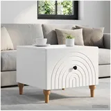 vidaXL Couchtisch mit Schubladen Weiß 49 x 50 x 40 cm Holzwerkstoff
