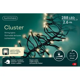 Lumineo Cluster 288 LED Lichterkette warmweiss Timer, | Dimmer,