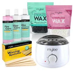 Mylee Komplettes professionelles Warmwachsperlen-Set Aktivkohle & Kokos 