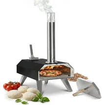 Relaxdays Pizzaofen schwarz/silber