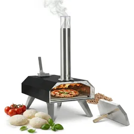 Relaxdays Pizzaofen schwarz/silber