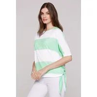 Soccx Damen, Oversized T-Shirt mit Streifen-Design Leafy mint), Xs/s