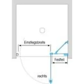 Dusbad Duschkabine/ Duschabtrennung Dusbad Vital 2 Pendeltür an Festteil für Nischendusche rechts 875mm