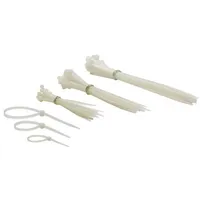 Perel Set Nylon-Kabelbinder, VERSCHIEDENE ABMESSUNGEN - WEIß (75-tlg.)