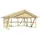 SKANHOLZ Doppelcarport Schwarzwald 6,84 x 6,00 m beige mit Rückwand