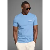 delmao T-Shirt DELMAO, Herren, Gr. 4XL (68/70), blau, Single Jersey, Obermaterial: 100% Baumwolle, bedruckt, slim fit, Rundhals, Shirts T-Shirt, mit dezentem Logo-Schriftzug im Club-Design