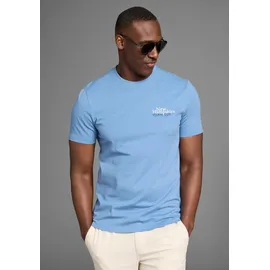 delmao T-Shirt DELMAO, Herren, Gr. 4XL (68/70), blau, Single Jersey, Obermaterial: 100% Baumwolle, bedruckt, slim fit, Rundhals, Shirts T-Shirt, mit dezentem Logo-Schriftzug im Club-Design
