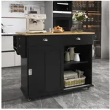 GLIESE POWER Buffet 112x40(70)x94 cm großer Küchenbuffet, für Esszimmer, Küche schwarz