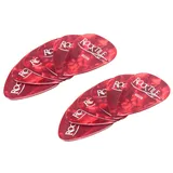 Rocktile Plektren Red Tortoise Medium 12er Pack - Stärke “Medium” (0,7 mm) - Traditionelle Teardrop-Form - Material: Zelluloid - Rot