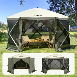 Vevor Pop-Up-Pavillonzelt 3,66 x 3,66 m inkl. 6 Seitenteile Armeegrün