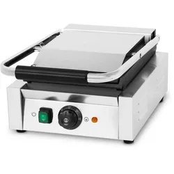 VERTES Kontaktgrill, 1800 W, Gusseisen, flach, 0-300°C, Edelstahl, für Fladenbrot, Fleisch, Gemüse, Sandwich, Panini-Grill