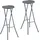Relaxdays Barhocker, 2er Set, Rattan-Optik, klappbarer Garten Tresenhocker, Kunststoff, Stahl, HBT: 80x34x45 cm, grau