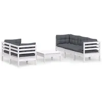 vidaXL 6-tlg Garten-Lounge-Set mit Anthrazit Kissen Kiefernholz