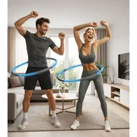 EDURO Hula Hoop Reifen gepolstertes Sportgerät für zu Hause Fitness-Reifen 97cm 8983249 Blau/Grau - One-Size