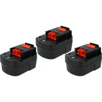 EXTENSILO 3x Akku kompatibel mit Black & Decker Firestorm
