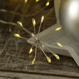 MARELIDA LED Lichterkette Pusteblume Silber 1 m