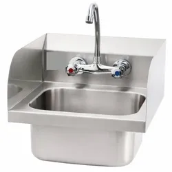Professionelles Wandspülbecken aus Edelstahl 407x415 mm, leicht zu reinigen, robust – Equipementpro