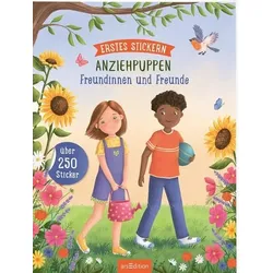 ARSEDITION 135364 Erstes Stickern Anziehpuppen – Freundinnen und Freunde