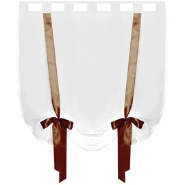 arsvita Raffgardine mit Schlaufen - 120x160 cm x 160 cm Braun,