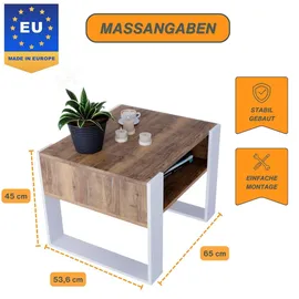 raumhirsch furniture Couchtisch Karo65 Weiß Holzwerkstoff 65 x 45 cm