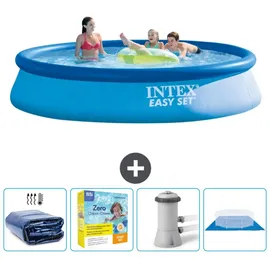 Intex Easy Set Schwimmbecken rund – 396x84 cm – Zubehör CB8 Blau No Size