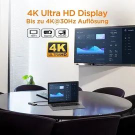 NOVOO USB C Hub Gigabit Ethernet USB C Adapter 7 in 1 MacBook Pro Air Adapter,4K HDMI,4xUSB,100W PD+Daten Hub USB C,für MacBook M1 M2,Surface Pro/Go,Pad Pro/Air,Dell,HP Laptop und mehr Typ C Geräten
