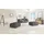 s-style möbel Fußhocker Renne Cord 93 x 46 x 73 cm Grau