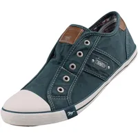 Mustang Damen Canvas Sneaker Blau/Grün, Schuhgröße:EUR 37