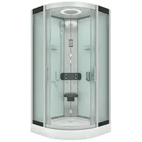 AcquaVapore Komplettdusche Fertigdusche Dusche D58-10M0 Weiß 90x90, Sicherheitsglas ESG, inklusive Duschwanne weiß
