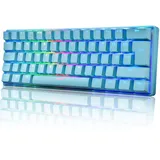 UK Layout 60% Mechanische Gaming-Tastatur Typ C verkabelt 62 Tasten LED-beleuchtete USB-wasserdichte Tastatur 14 Chroma RGB-Hintergrundbeleuchtung Anti-Ghosting-Tasten für Computer/PC/ Lapto /MAC