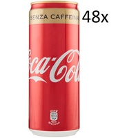 48x Cola-Cola Senza Caffeina kohlensäurehaltiges Getränk Dose 330ml Ohne Koffein
