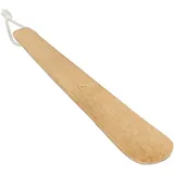Relaxdays Schuhlöffel Bambus, stabil und robust, zum Aufhängen, kurzer Schuhanzieher, für Alltag und Reise, 24 cm, Natur