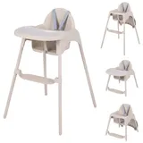 COSTWAY Hochstuhl (1 St), Kinderhochstuhl, 4 in 1 Babystuhl, mit 2 Höhen beige