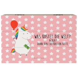 Mr. & Mrs. Panda Dekokiste Einhorn Luftballon – Rot Pastell – Geschenk, Schatzkiste, Einhörner, (1 St) rot Ø 0 cm x 19 cm x 10 cm
