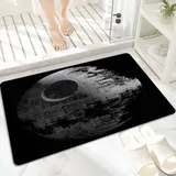ANNKOOT Badematte, rutschfest Waschbar Badezimmerteppich 60x100 cm,Wat Todessterne Schwarz Grau,Badvorleger mit Wasserabsorbierenden, Weichen Mikrofasern für Badewanne, Dusche und Badezimmer