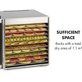 Klarstein Captain Jerky 110 Dörrautomat 1000W 30-90 °C 24h-Timer Edelstahl