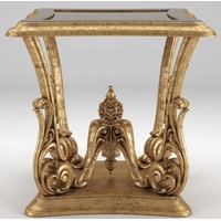 Casa Padrino Beistelltisch Luxus Barock Beistelltisch Antik Gold 70 x 70 x H. 70 cm - Prunkvoller Tisch im Barockstil - Barock Möbel