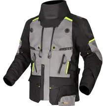LS2 Apollo wasserdichte Motorrad Textiljacke, dunkelgrau/schwarz/neon-gelb, 2XL