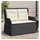 vidaXL Gartenbank Verstellbar mit Kissen Schwarz Poly Rattan
