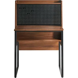 Beliani Schreibtisch mit Lochplatte Buxton Dunkelbraun 84 cm 48 cm