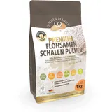 GOLDEN PEANUT Flohsamenschalen Pulver 99% 1 kg - Psyllium Pulver aus Indien, geprüfte Premium Qualität, gemahlen, glutenfreie Backzutat