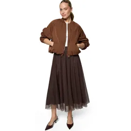 Zero Midirock Damen Tüll Braun 40