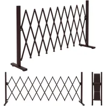 Mendler Alu Absperrgitter 103 x 36-265 x 31 cm Braun/Stahl